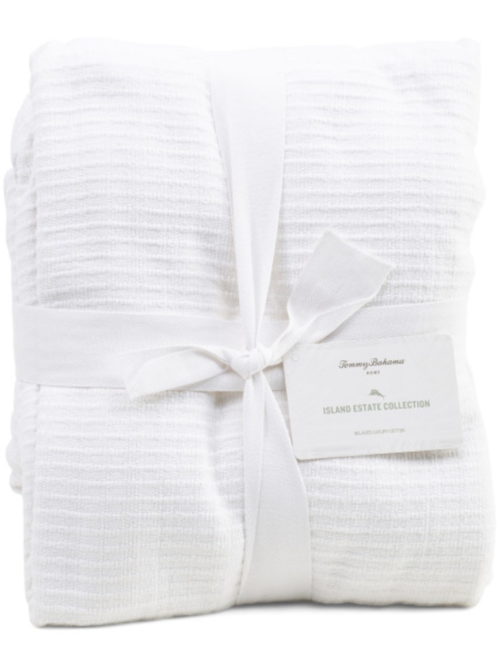 Tommy Bahama White Soft Cotton Blanket